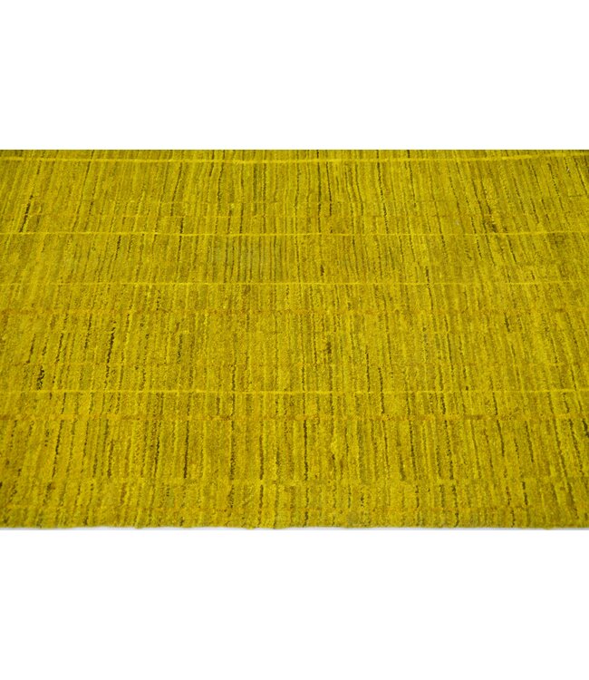 Gelber Gestreifter Teppich 310 x 242 cm