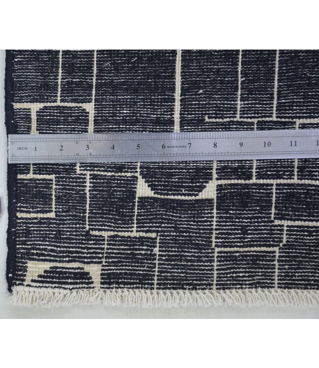 Schwarzer runder Teppich, 343 x 249 cm