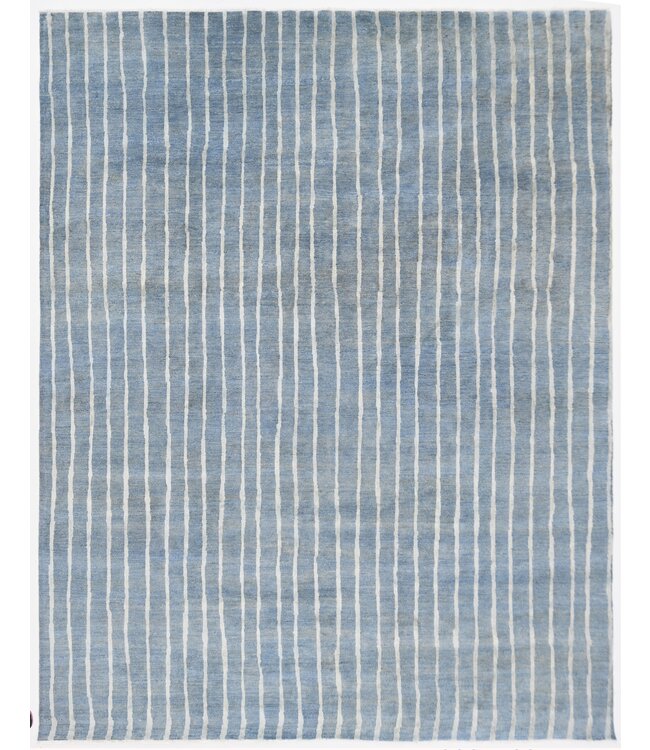 Strepen in ultramarijn vloerkleed 302 x 235 cm