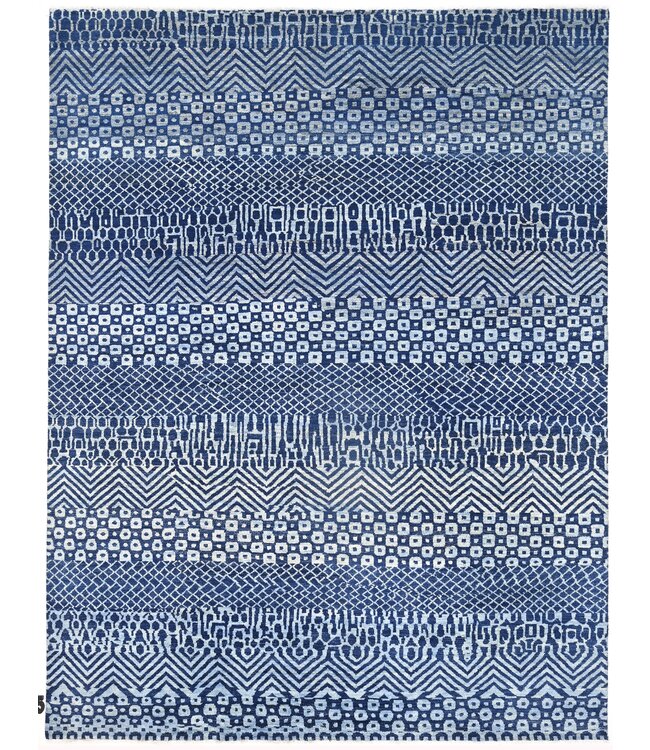 Blue Abstract Rug 302 x 234 cm