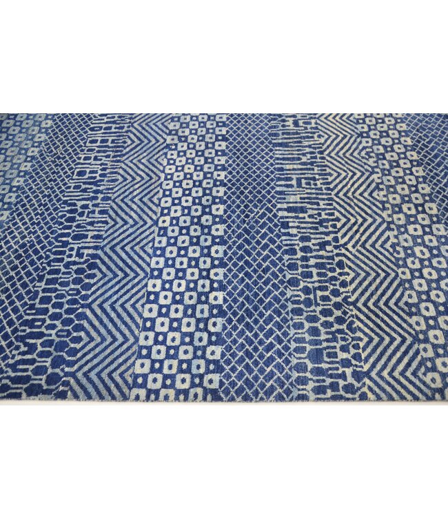 Blauer Abstrakt Teppich 302 x 234 cm