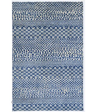 Antiker himmelblauer Teppich 254 x 159 cm