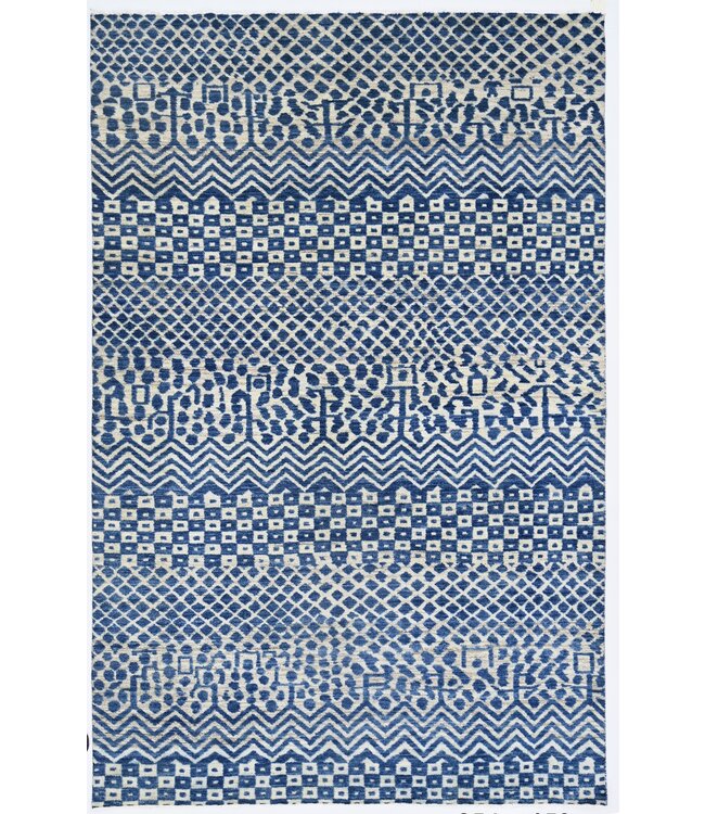 Antiker himmelblauer Teppich 254 x 159 cm