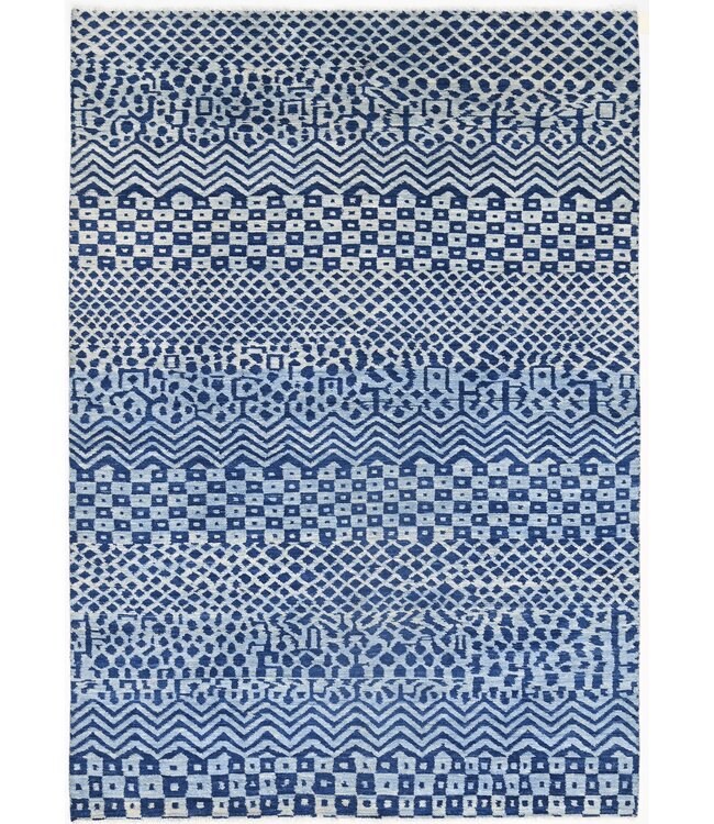 Antiker himmelblauer Teppich 229 x 155 cm