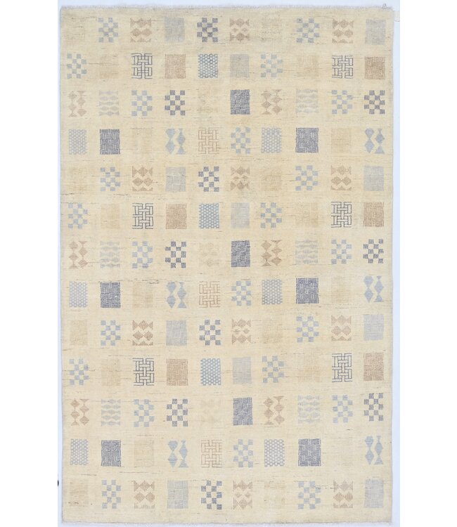 Geometrisch beige tapijt 258 x 163 cm