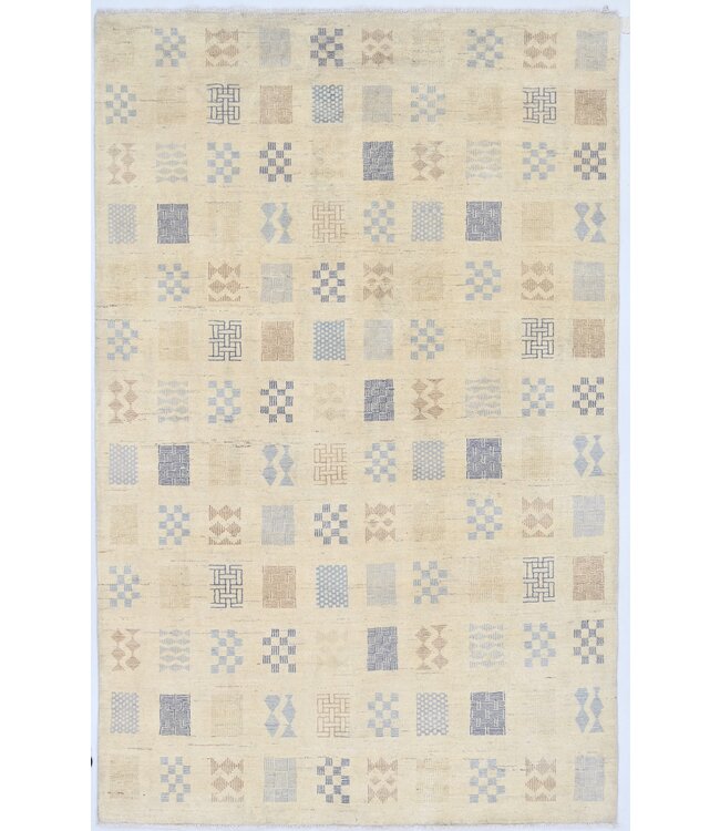 Geometrischer Teppich in Beige, 258 x 163 cm