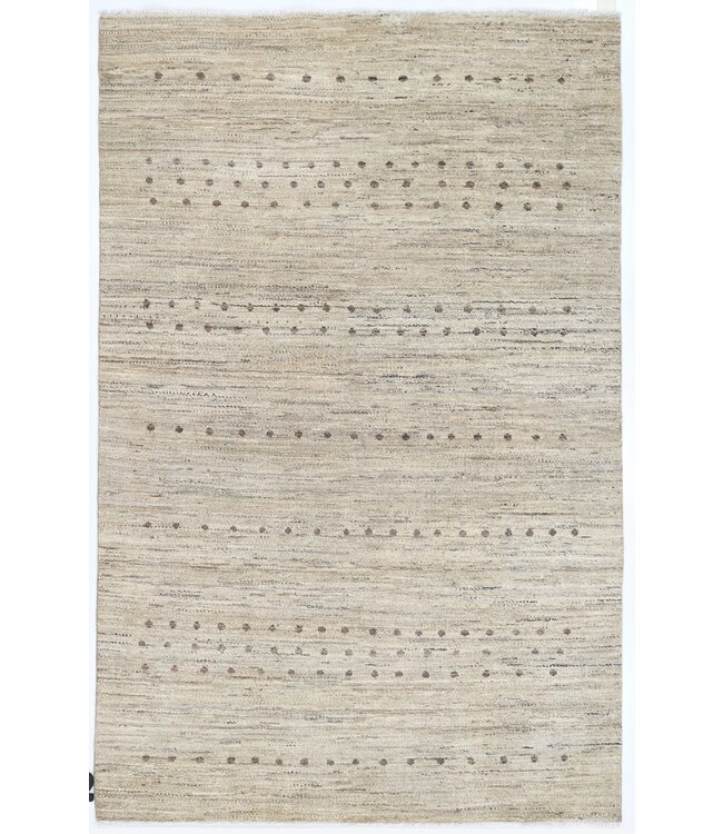 Creme gestippeld vloerkleed 212 x 136 cm