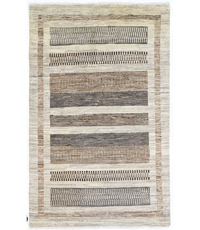 Brauner Geometrischer Teppich 185 x 117 cm