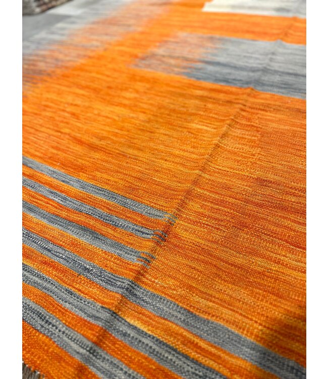 358 x 253 cm Handgemacht modern Wolle Kelim Teppich