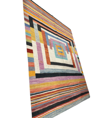 Kelimshop 305 x 248 cm Handmade Afghan modern Kilim Area Rug Wool Carpet