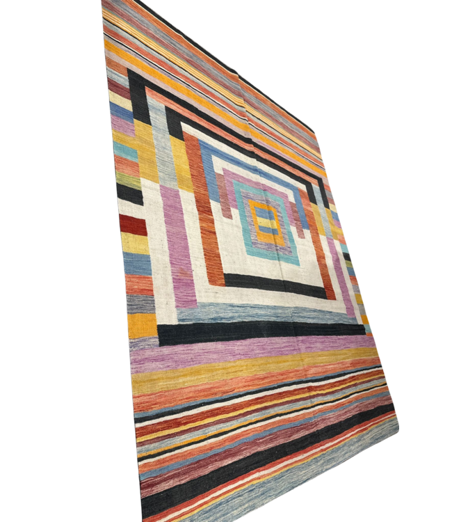 305 x 248 cm Handmade Afghan modern Kilim Area Rug Wool Carpet