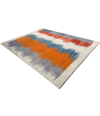 Kelimshop 346 x 250 cm Handgeweven modern Kelim Tapijt Wol