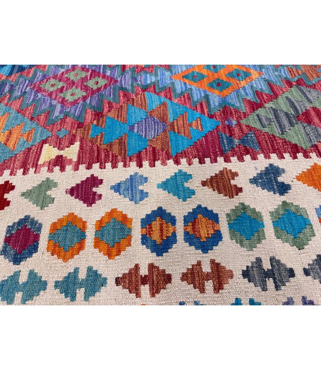 347 x 250 cm Handgeweven traditionele Kelim Tapijt Wol