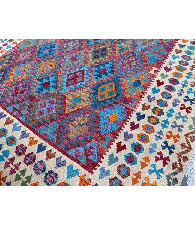 347 x 250 cm  Handmade Afghan  traditional  Kilim Area Rug Wool