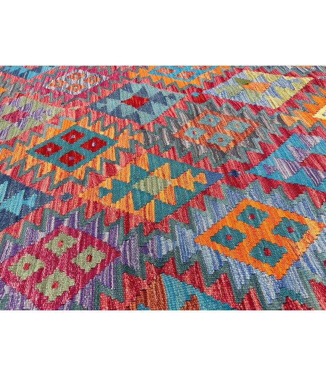 347 x 250 cm Handgeweven traditionele Kelim Tapijt Wol