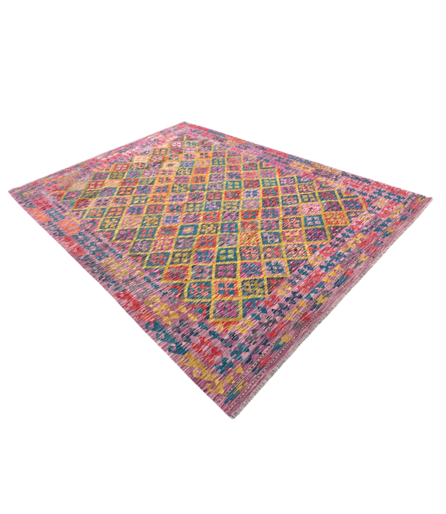 Kelimshop 343 x 254 cm Handgemacht  traditionelle Wolle Kelim Teppich