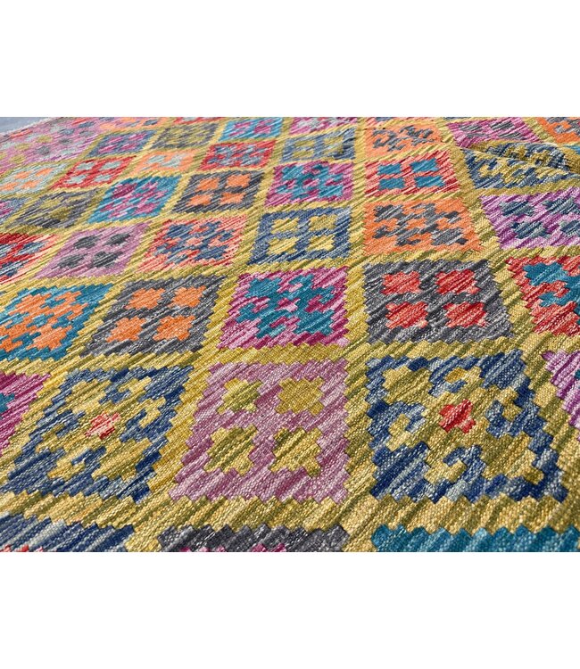 343 x 254 cm Handgemacht  traditionelle Wolle Kelim Teppich