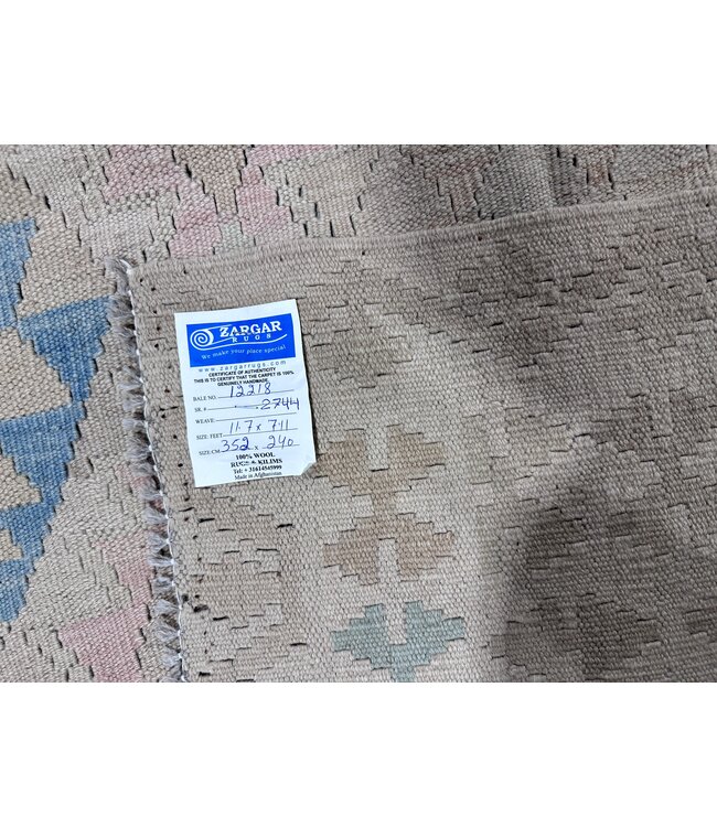 352 x 240 cm  Handmade Afghan  traditional  Kilim Area Rug Wool