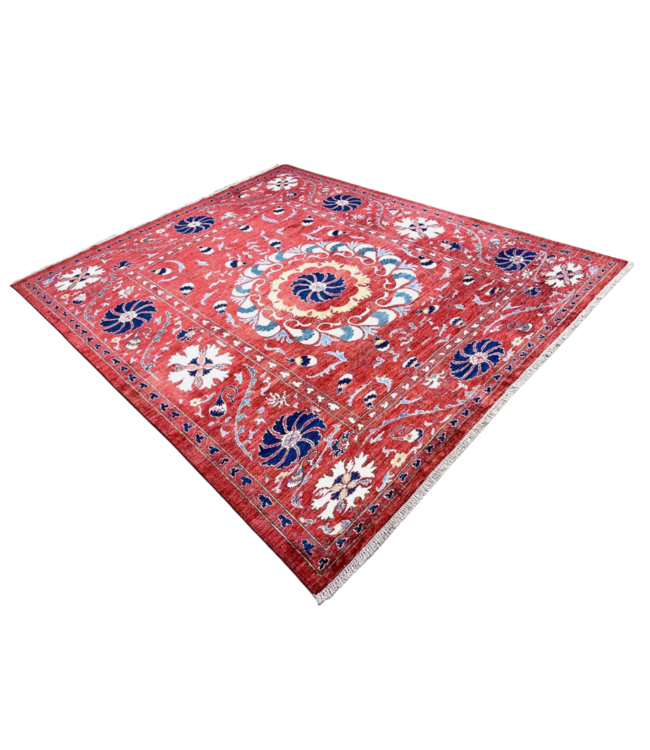 318 x 264 cm handgeknüpfter Suzani-Kazak-Teppich