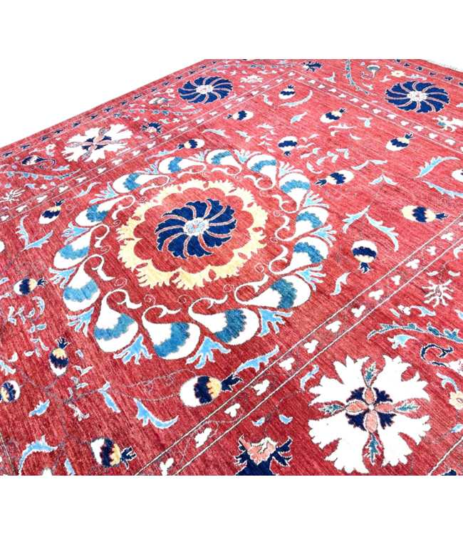 318 x 264 cm Suzani Hand Knotted Kazak Rug