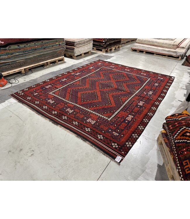 Hand Woven Afghan Wool Kilim Area Rug 381 x 299 cm