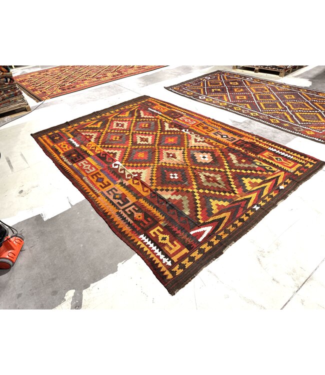 Hand Woven Afghan Wool Kilim Area Rug 331x223 cm