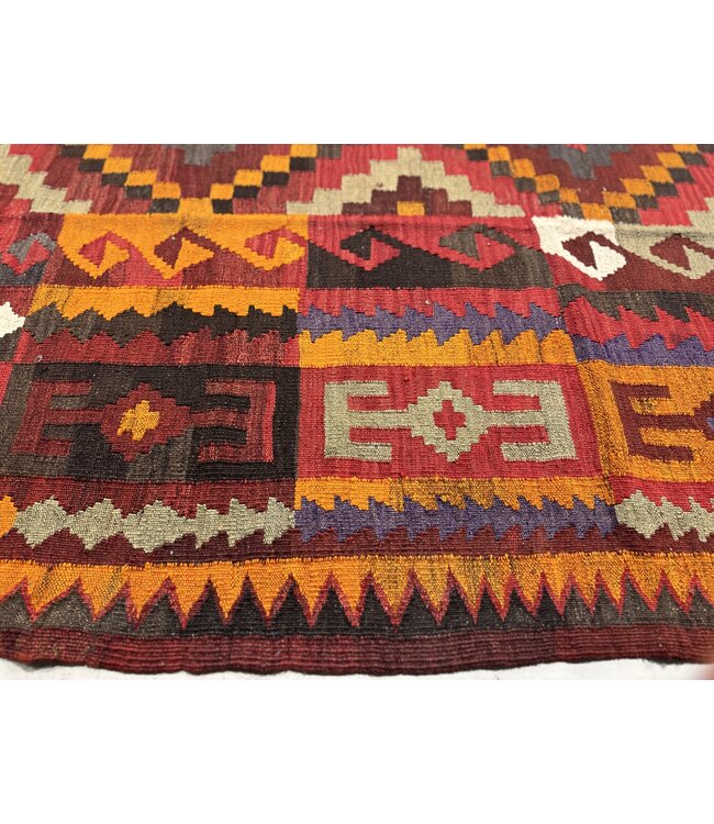 Hand Woven Afghan Wool Kilim Area Rug 331x223 cm