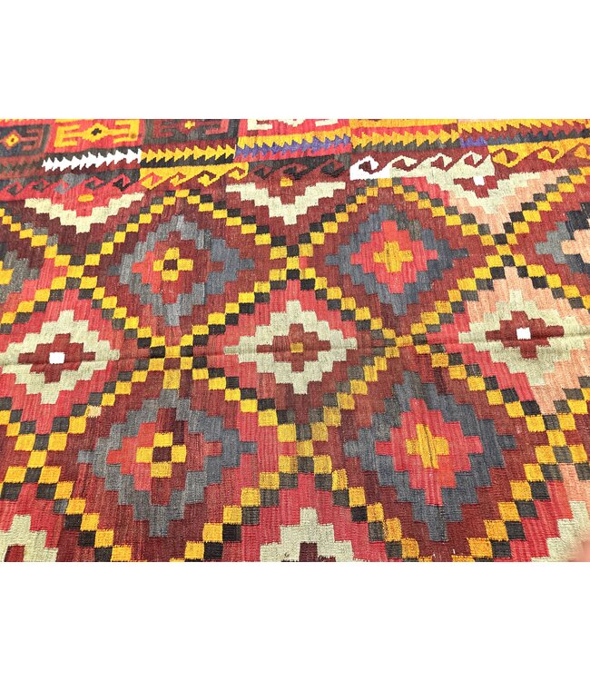 Handgemaakt Oosters Kelim Wol Vloerkleed 331x223 cm