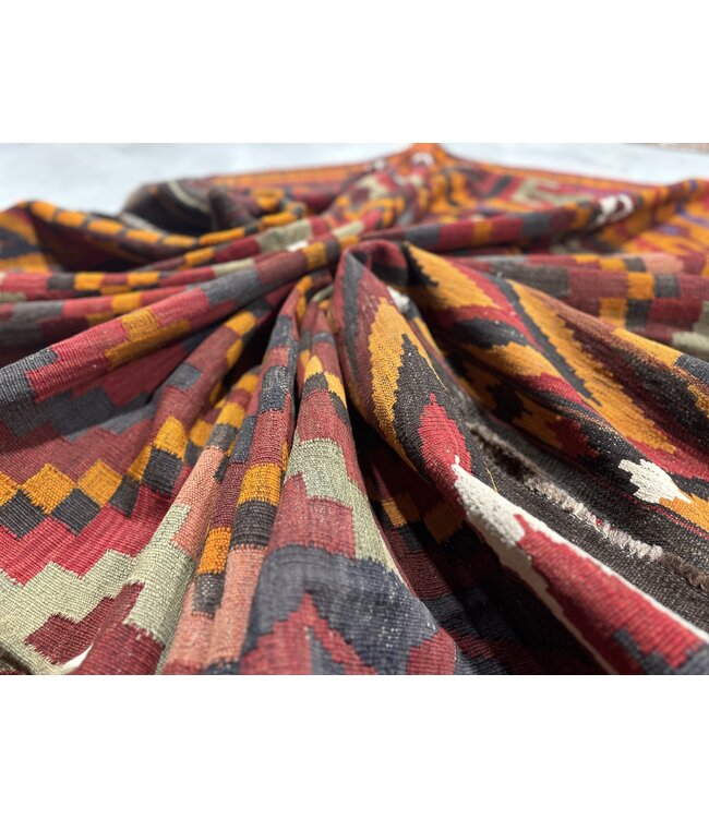 Hand Woven Afghan Wool Kilim Area Rug 331x223 cm