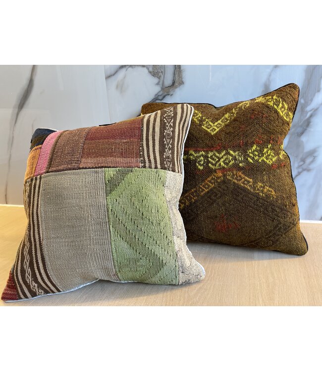 Kelimshop kilim cushion vintage  ca 45x45 cm with filling