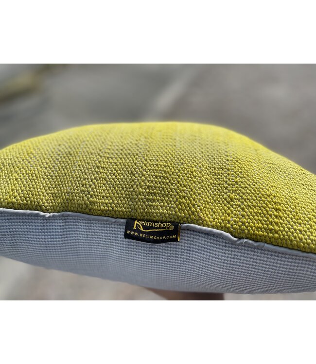 2x Modern geel Kelim Kussenhoes Turks kussen kilim  ca 45x45 cm met vulling
