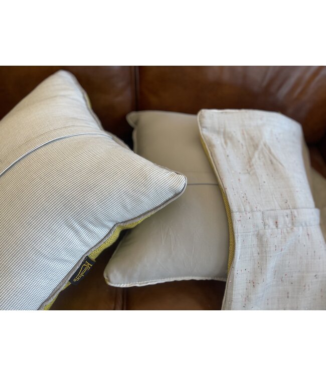 2x Modern geel Kelim Kussenhoes Turks kussen kilim  ca 45x45 cm met vulling