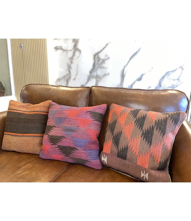 3x kilim cushion vintage kelim  ca 45x45 cm with filling