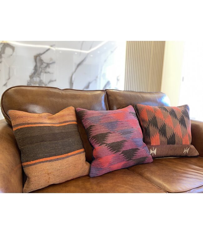 3x kelim kussens vintage kilim  ca 45x45 cm met vulling