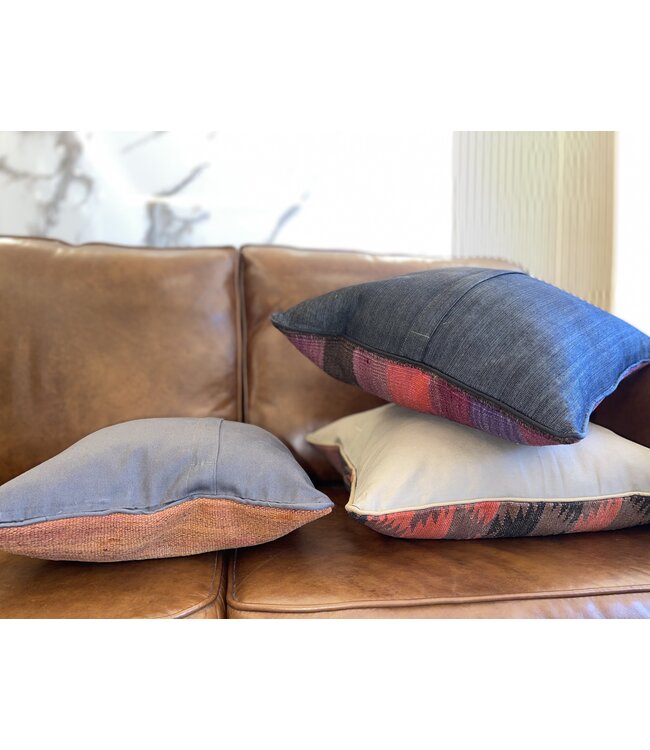 3x kilim cushion vintage kelim  ca 45x45 cm with filling
