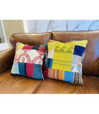 Kelimshop Kelim-Kissen, Vintage-Wolle, einzigartige Kissen, ca. 45 x 45 cm, mit Füllung