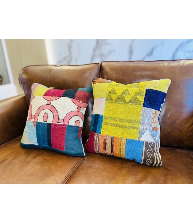 Kelimshop kilim cushion vintage wool unique cushions ca 45x45 cm with filling