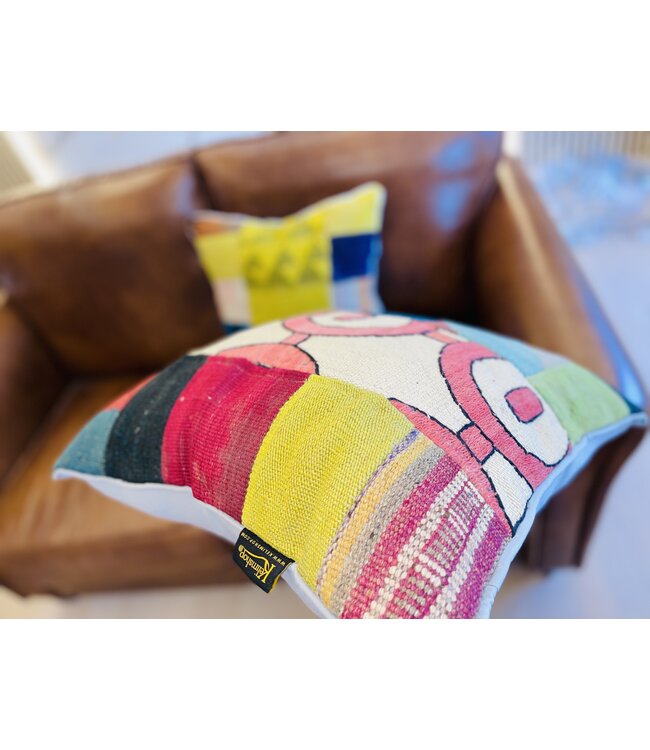 kilim cushion vintage wool unique cushions ca 45x45 cm with filling