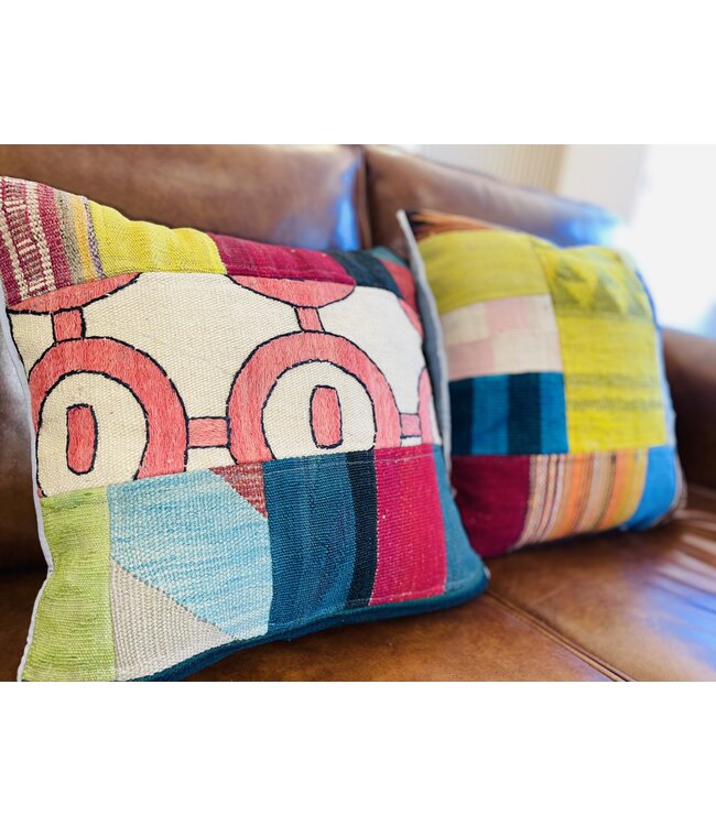 kilim cushion vintage wool unique cushions ca 45x45 cm with filling