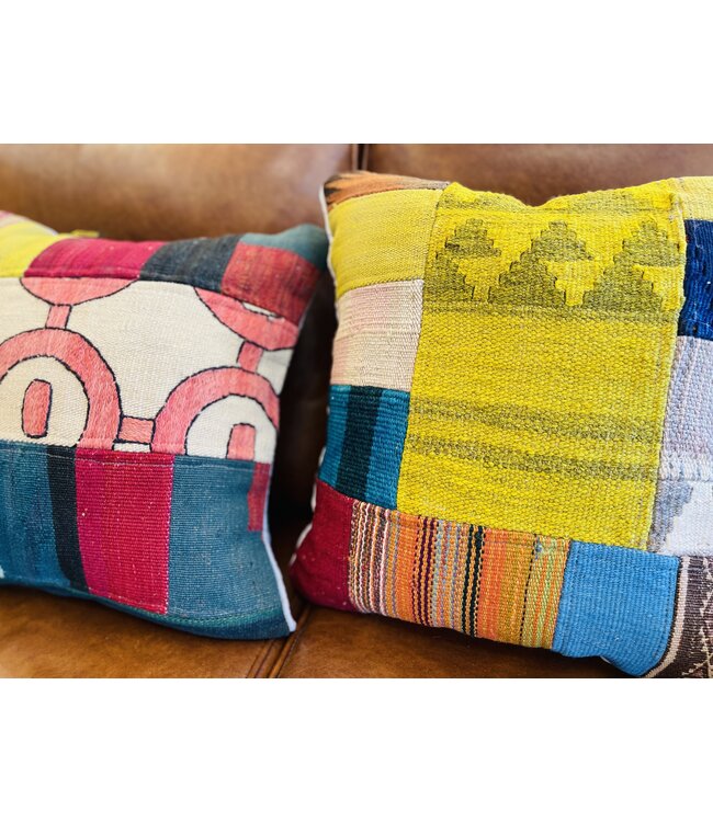 kilim cushion vintage wool unique cushions ca 45x45 cm with filling