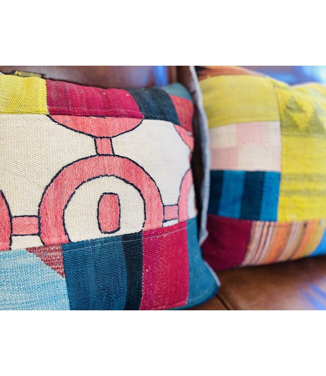 kilim cushion vintage wool unique cushions ca 45x45 cm with filling