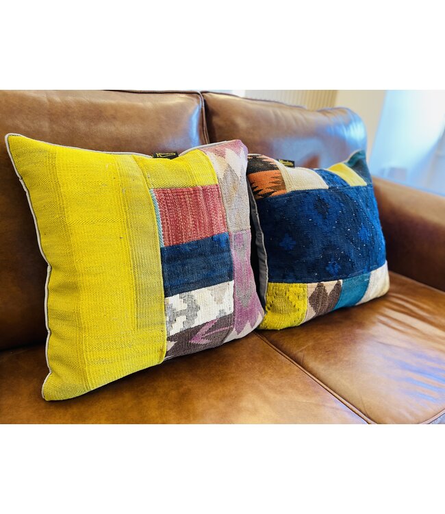 kilim cushion vintage wool unique cushions ca 45x45 cm with filling