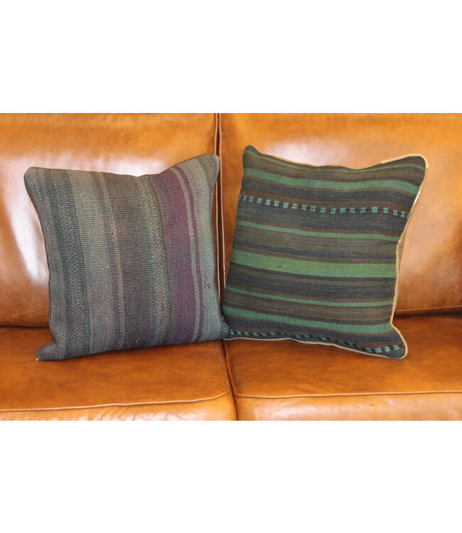 2x kilim cushion vintage wool unique cushions ca 45x45 cm with filling