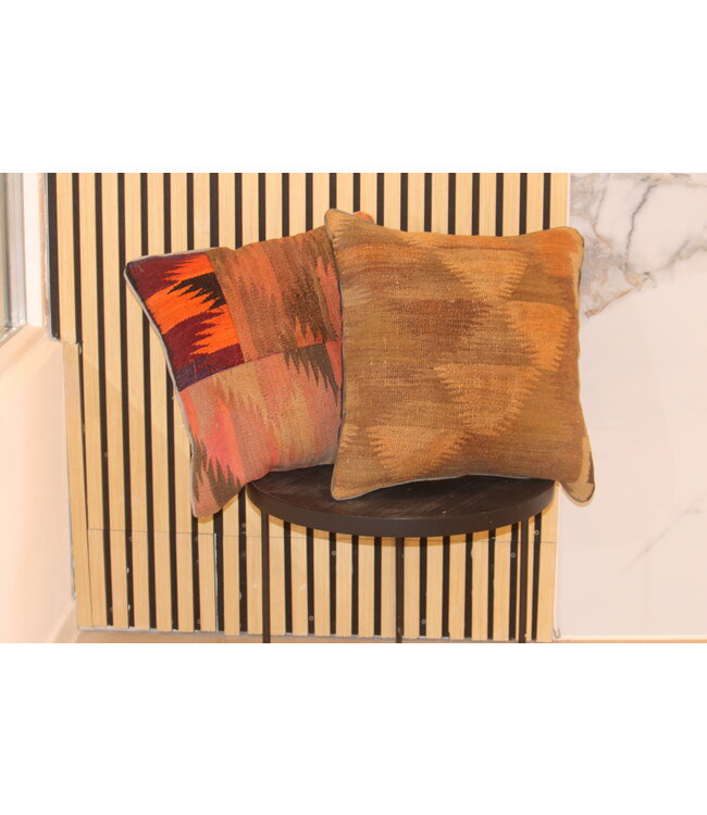 2x kilim cushion vintage wool unique cushions ca 45x45 cm with filling