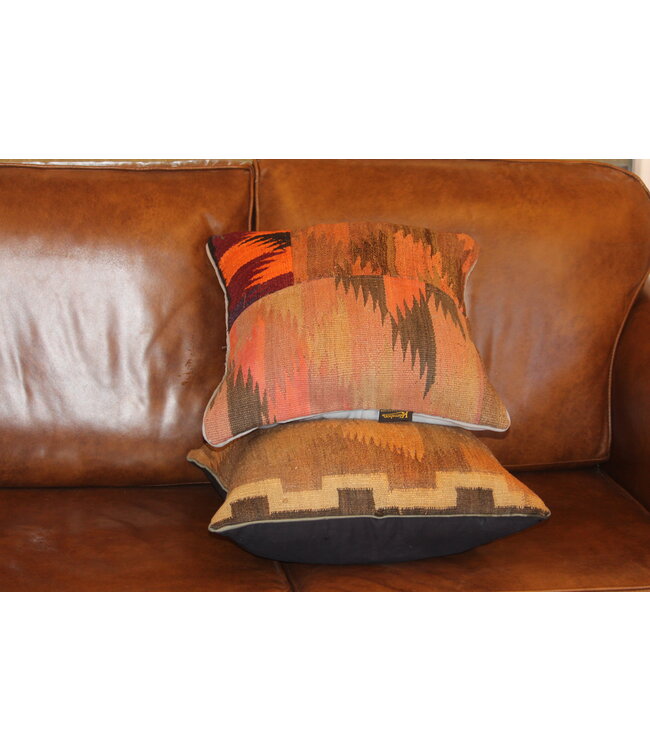 2x kilim cushion vintage wool unique cushions ca 45x45 cm with filling