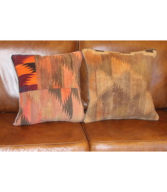 Kelimshop 2x  kilim cushion vintage wool unique cushions ca 45x45 cm with filling