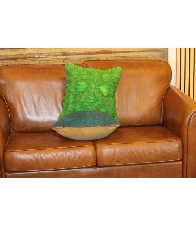 2x Kelim-Kissen, Vintage-Wolle, einzigartige Kissen, ca. 45 x 45 cm, mit Füllung