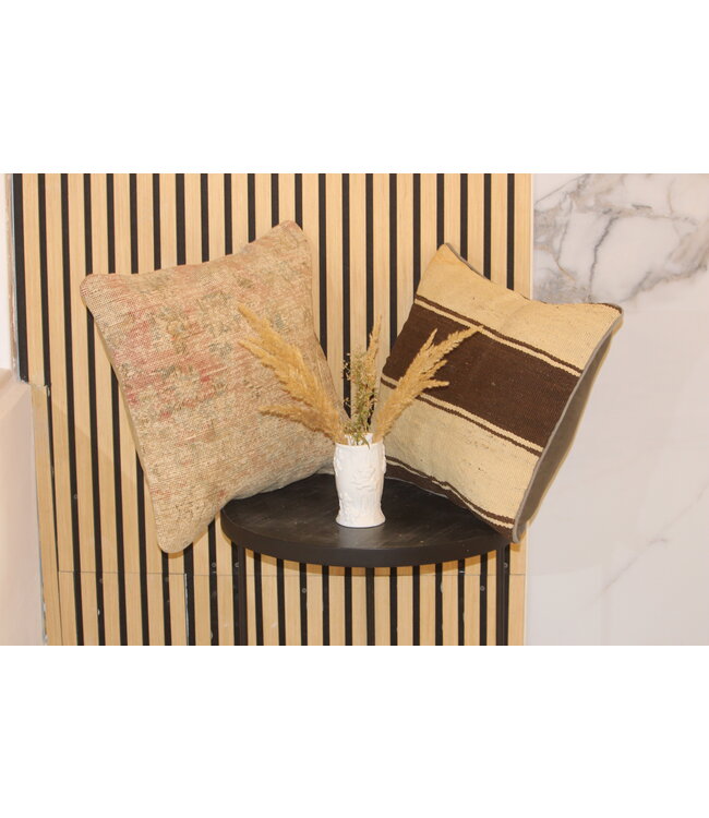 Kelimshop 2x kelim kussen vintage wol unieke kussens ca 45x45 cm met vulling