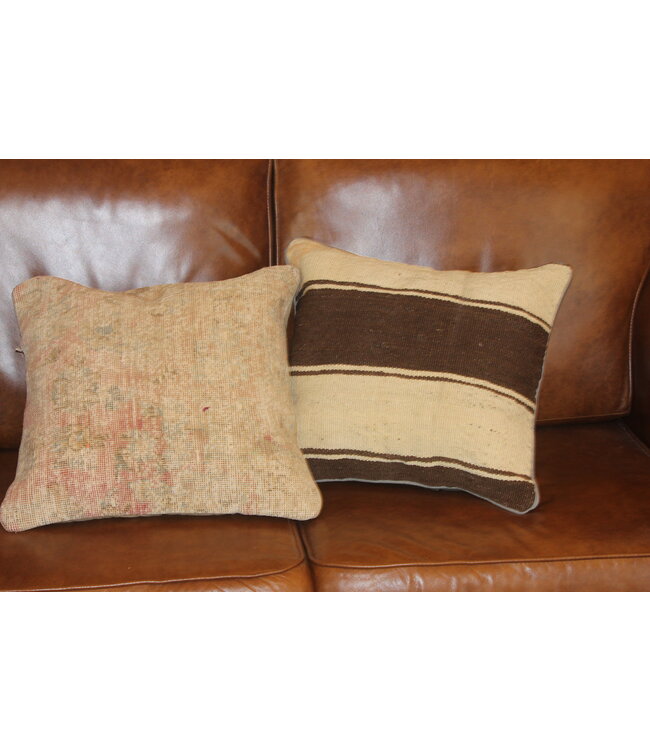 2x kelim kussen vintage wol unieke kussens ca 45x45 cm met vulling
