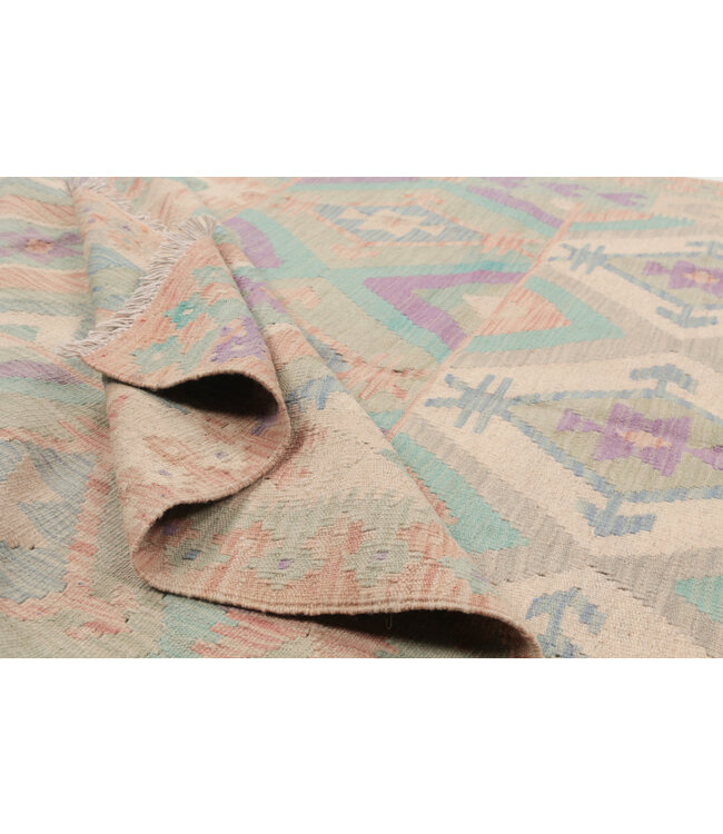 197 x 153 cm  Handmade Afghan  traditional  Kilim Area Rug Wool